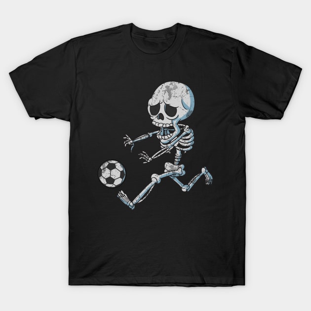 Halloween Soccer Skeleton T-Shirt by E